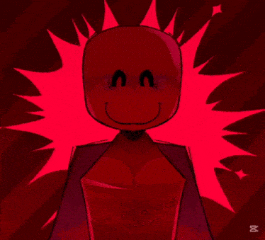 a drawing of a person with a red background that says capcut on the bottom right