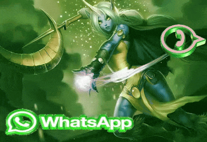 a picture of a woman with horns and the word whatsapp