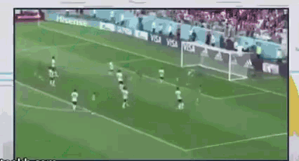 a soccer game is being shown on a screen with arabic writing on it