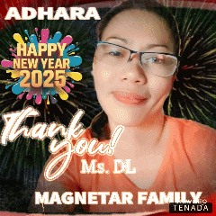 a picture of a woman with glasses and the words happy new year 2025 on it
