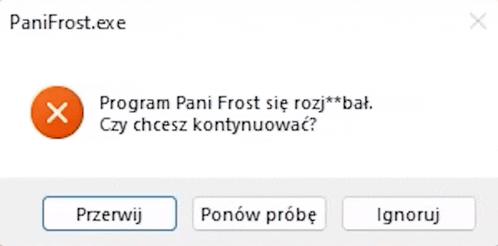 a screenshot of a window that says panifrost.exe on it