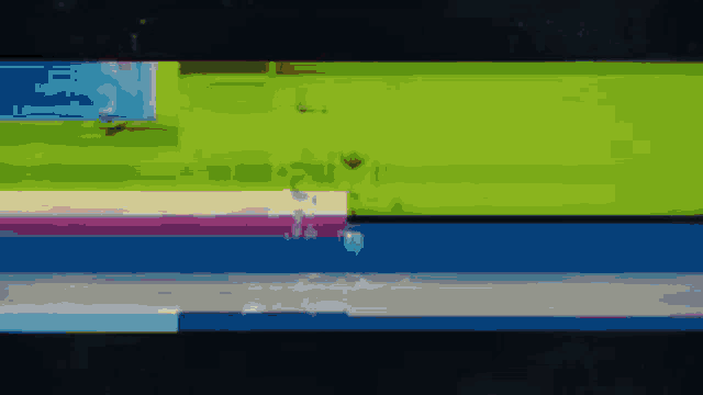 a green blue and purple striped background with a few white lines