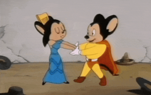 a cartoon character is holding another cartoon character in his arms