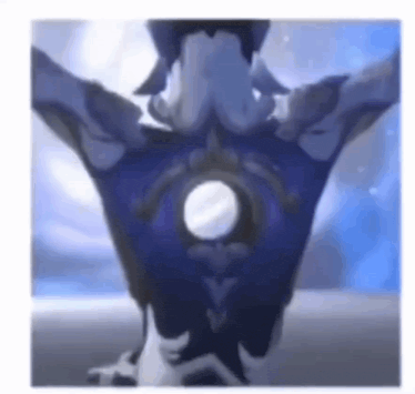 a close up of a person 's back with a moon in the middle of it .