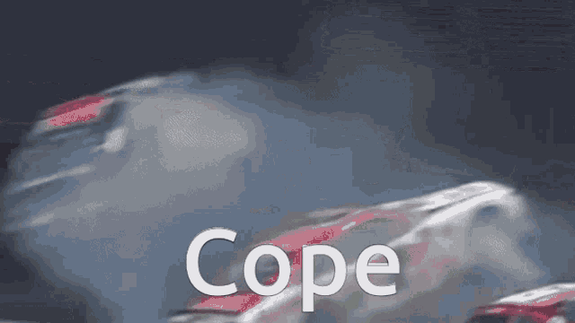the word cope is on a black background