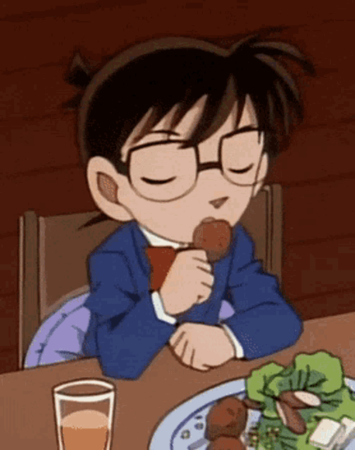 Detective Conan Conan Edogawa GIF - Detective Conan Conan Edogawa Eating GIFs