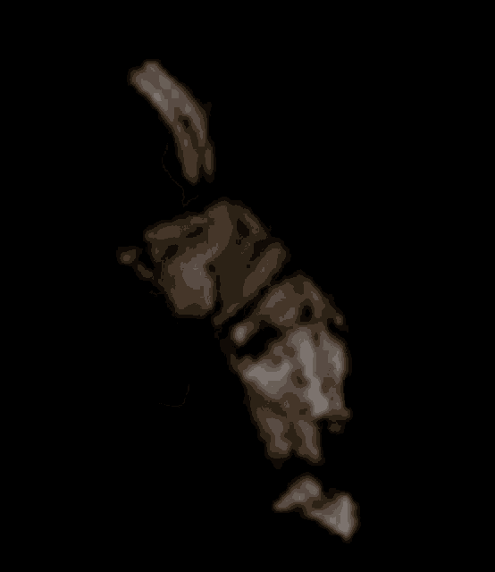 a close up of a person 's face in a dark room .
