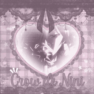 a crow de nini poster with a heart shaped frame