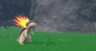 a computer generated image of a fire explosion in the grass