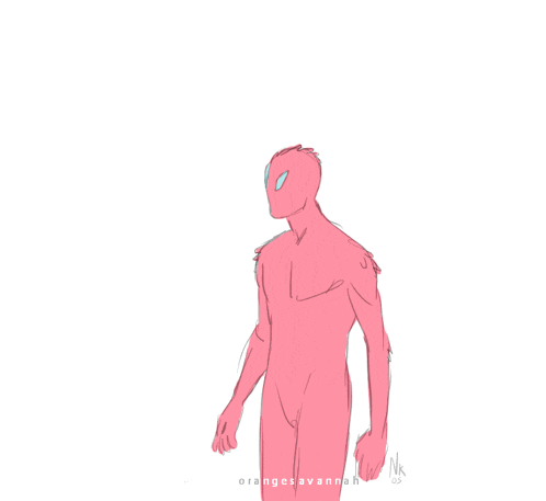 a drawing of a person with arms outstretched and the name orange savannah on the bottom right
