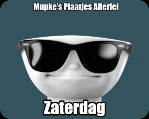 a picture of a person wearing sunglasses and the words zaterdag
