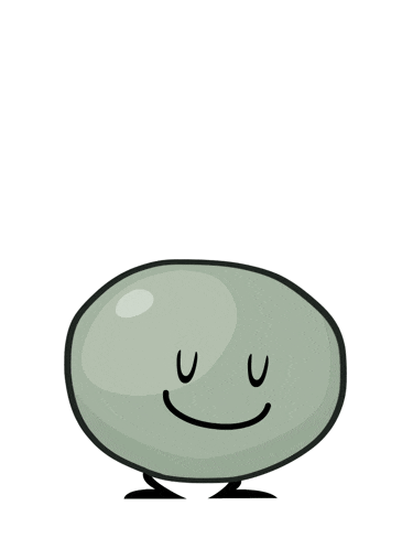 a cartoon drawing of a ball with arms and legs on a white background