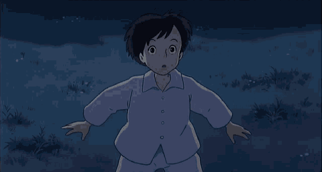 a cartoon drawing of a person being attacked by a totoro