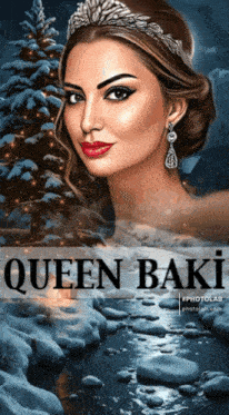 a painting of a woman with a tiara and the name queen baki on the bottom