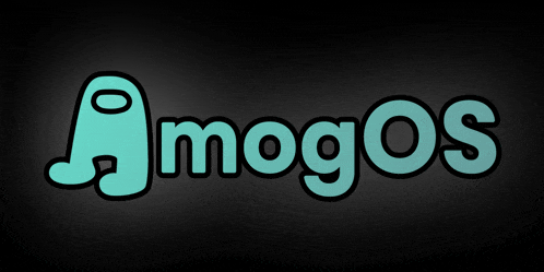 a black background with the word amogos in blue