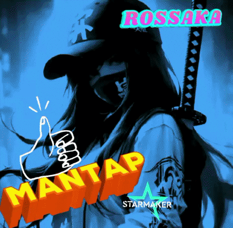 a woman holding a sword and giving a thumbs up with the name rossaka on the bottom
