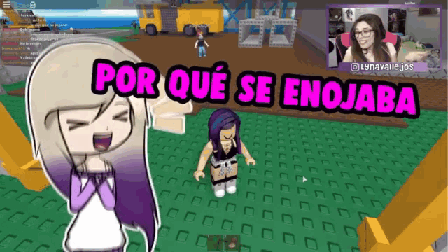 a girl in a video game with the words por que se enojaba on the bottom