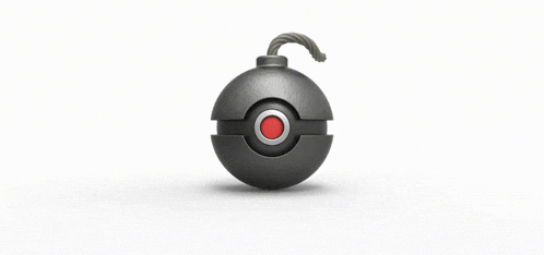 a gray bomb with a rope on top of it
