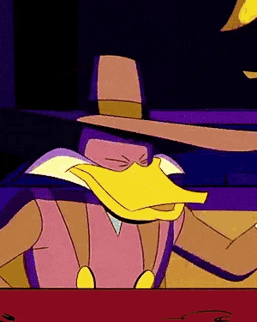 a cartoon character is wearing a cowboy hat and a scarf around his face .