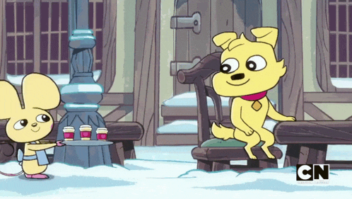 a cartoon of a mouse and a dog with the cn logo on the bottom