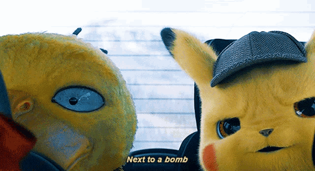 Detective Pikachu Next To A Bomb GIF - Detective Pikachu Next To A Bomb Bomb GIFs