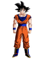 a cartoon of a man in a dragon ball z outfit standing on a white background .