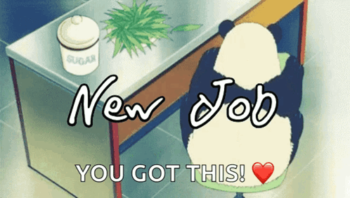 New Job Panda GIF - New Job Panda Good Vibes GIFs
