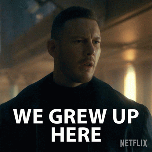 We Grew Up Here Luther Hargreeves GIF - We Grew Up Here Luther Hargreeves Tom Hopper GIFs
