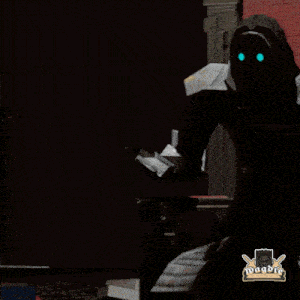 a computer generated image of a person holding a gun with the word magbry on the bottom left