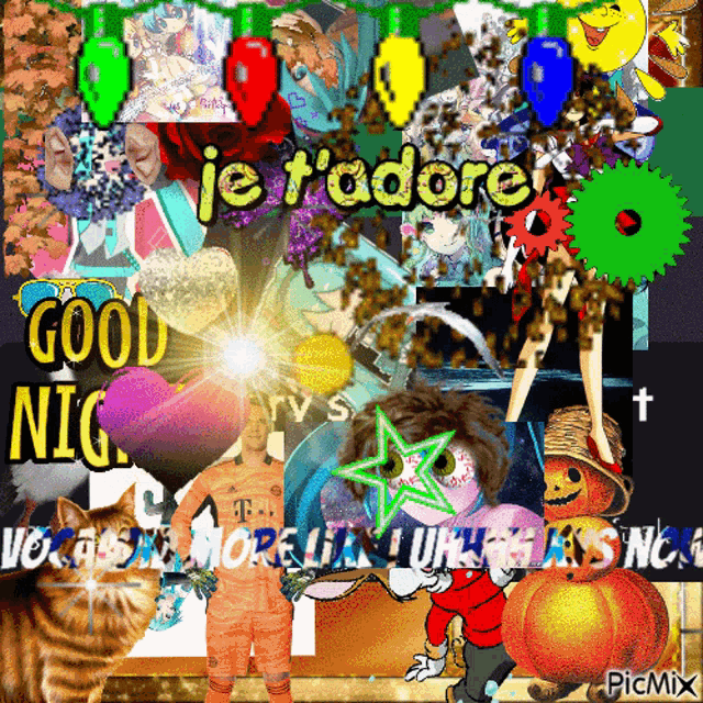 a collage of images with the words je t'adore on the top