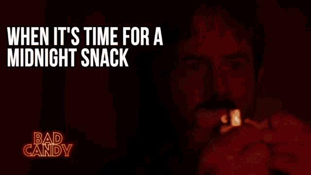 a poster for bad candy shows a man holding a lit lighter