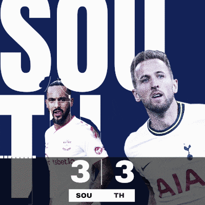 a poster with two soccer players and the number 3 on the bottom