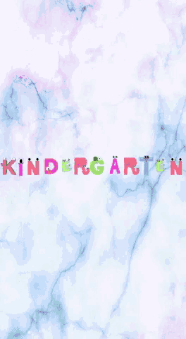 a marble background with the words kindergarten written on it
