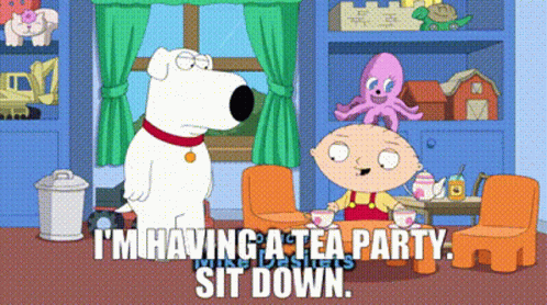 Family Guy Stewie Griffin GIF - Family Guy Stewie Griffin Im Having A Tea Party GIFs