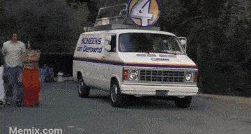 a van that says scheeks on demand on it
