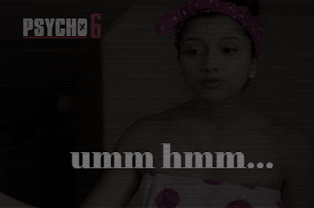 a woman wrapped in a pink polka dot towel with the words umm hmm on the bottom
