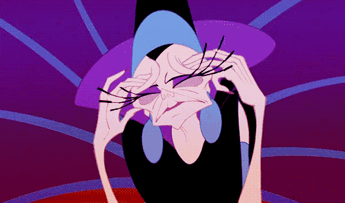 a cartoon of a woman with long eyelashes covering her eyes with her hands