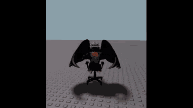 a cartoon character with wings is sitting in a chair in a video game .