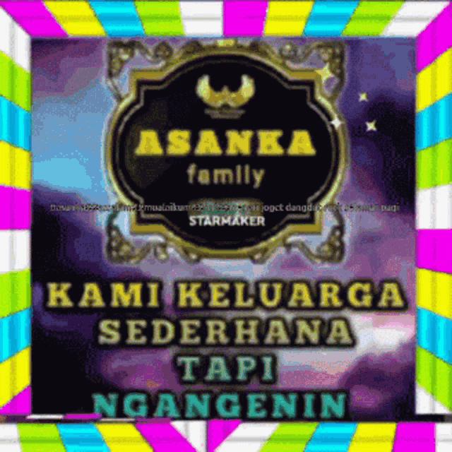 a colorful advertisement for a family called asaka family