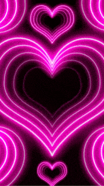 a seamless pattern of glowing purple hearts on a black background .