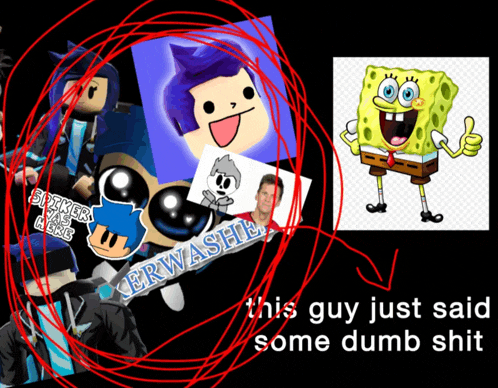 a poster with spongebob and kerwashle on it