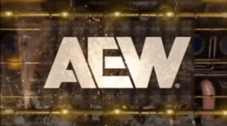 a aew logo is displayed on a black background