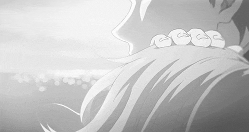 a black and white drawing of a person 's mouth with teeth visible .
