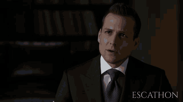 a man in a suit and tie is talking about something