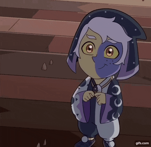 a cartoon character is holding a star that says ' gifs.com ' on the bottom