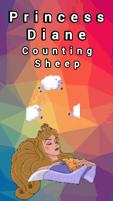 a poster for princess diane counting sheep with a sleeping princess on it