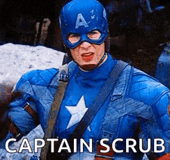 a man in a captain america costume is wearing a mask and a helmet .