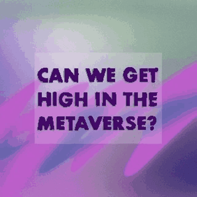 a purple background with the words can we get high in the metaverse on it