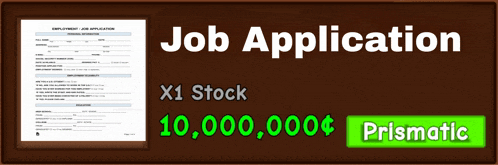 a job application is being advertised for a stock of 100,000 dollars