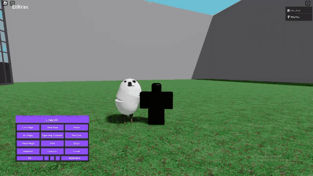 a screenshot of a video game shows a white egg and a black person